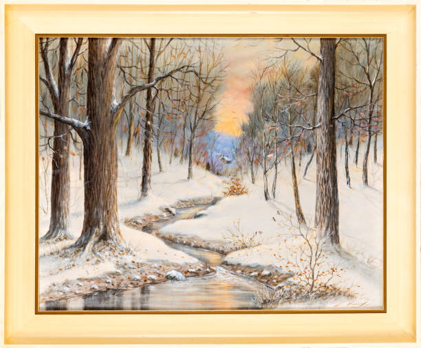 istock Framed Winter Landscape Oil Painting 1625298874