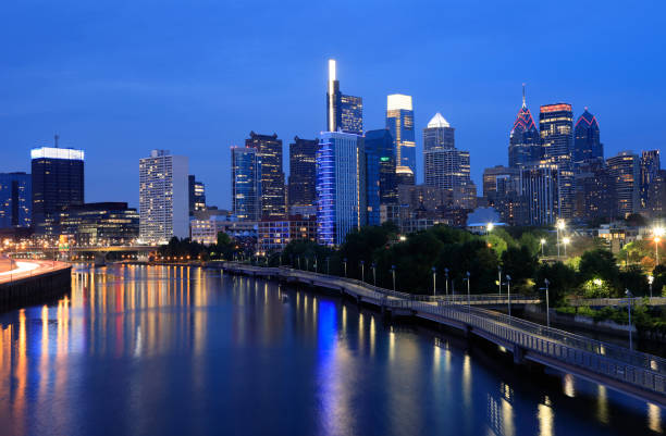 istock Philadelphia skyline at dusk with the Schuylkill River on the foreground 1625314363