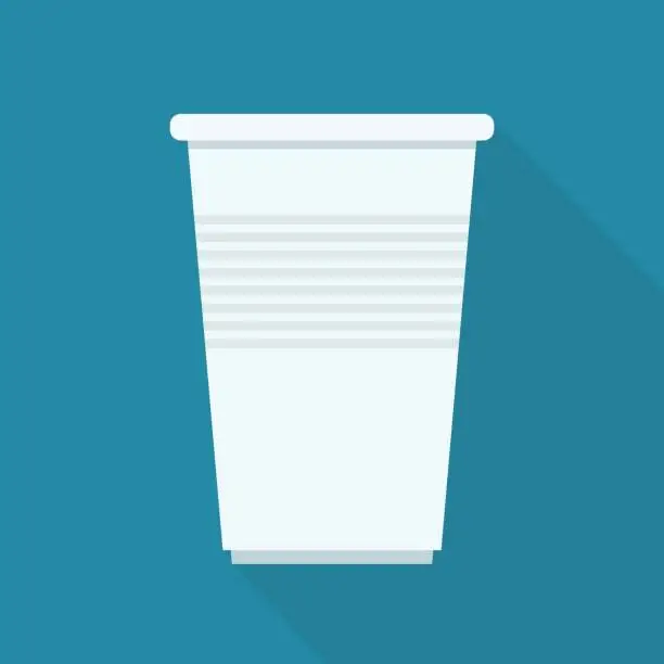Vector illustration of Disposable plastic cup (flat design)