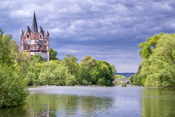 istock river Lahn with cathedral in Limburg, Germany 1625343019