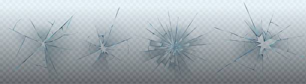 illustrations, cliparts, dessins animés et icônes de effet vectoriel de texture de fissure de verre isolé - pare brise