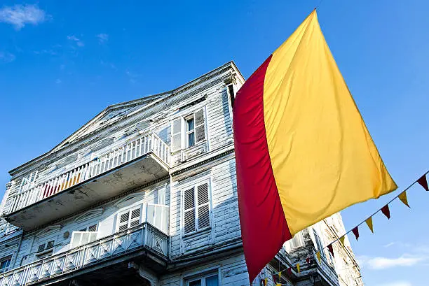 Flag in Buyukada-Istanbul, Turkey. 