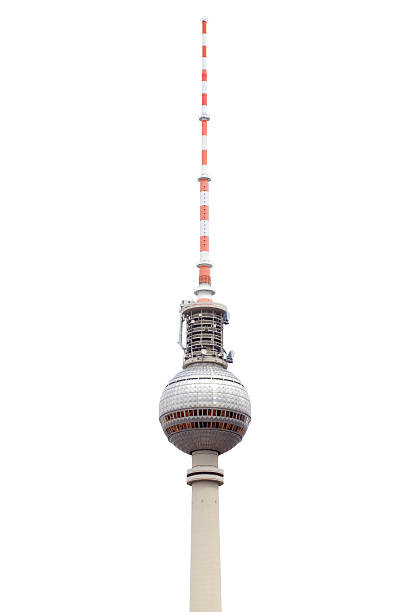 tv 타워 베를린 흰색 바탕에 그림자와 - berlin radio tower 뉴스 사진 이미지
