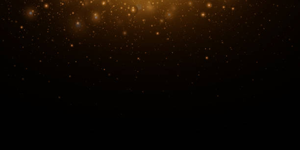 istock Gold sparks and golden stars glitter special light effect. 1625369744
