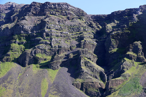 Iceland: - Mountain landscape between Hvolsvöllur and Skogar
