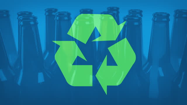 Recycling Empty Bottles With Symbol Graphic