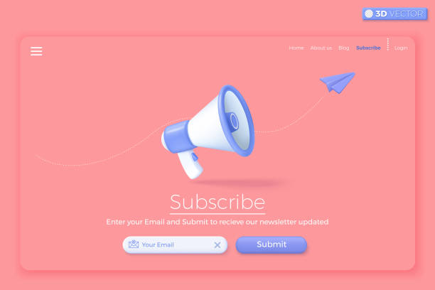 istock 3D Subscribe to newsletter and promotions banner template. Invitation to join customer awareness. Email business marketing concept. 3D vector isolated illustration, Cartoon pastel Minimal style. 1625417793