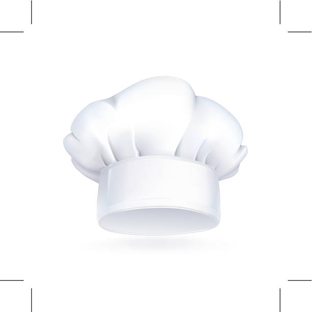 White chefs hat icon on white background Chef hat icon. Eps10 vector illustration contains transparency and blending effects. chefs hat stock illustrations