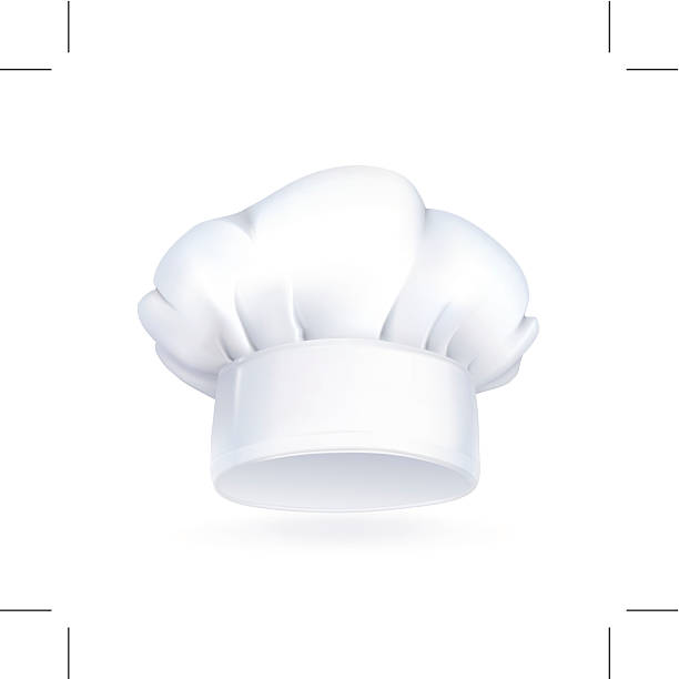 White chefs hat icon on white background Chef hat icon. Eps10 vector illustration contains transparency and blending effects. chef hat stock illustrations