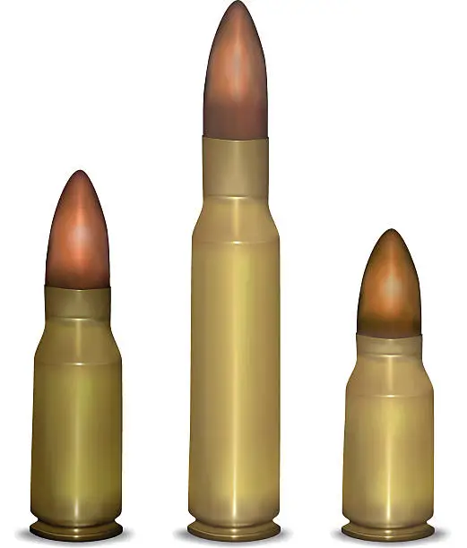 Vector illustration of bullets