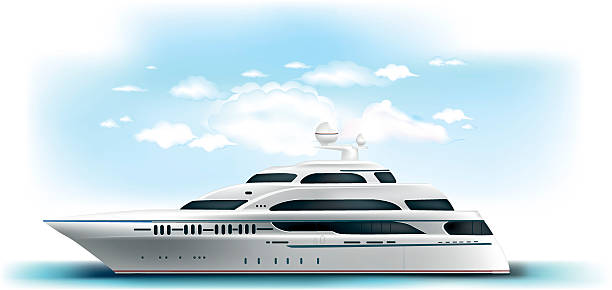 yacht vector file of yacht, transparency used, eps 10 file industrial ship military ship shipping passenger ship stock illustrations