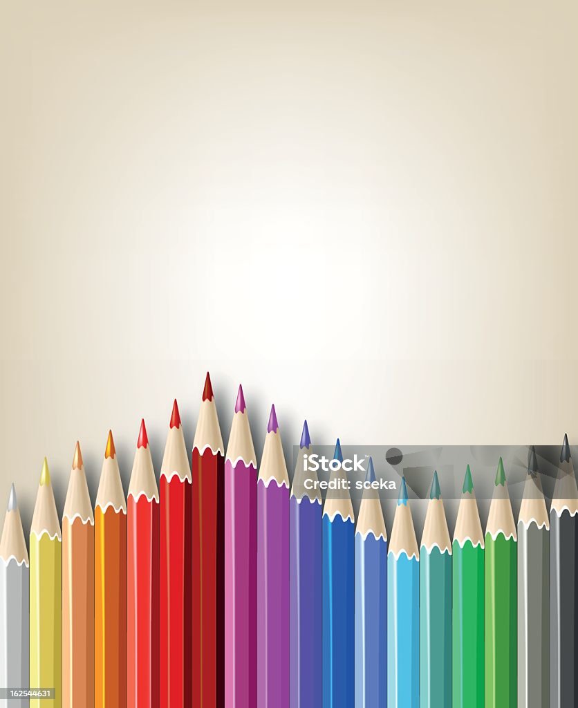 Kolorowe ołówki - Grafika wektorowa royalty-free (Alfabet)