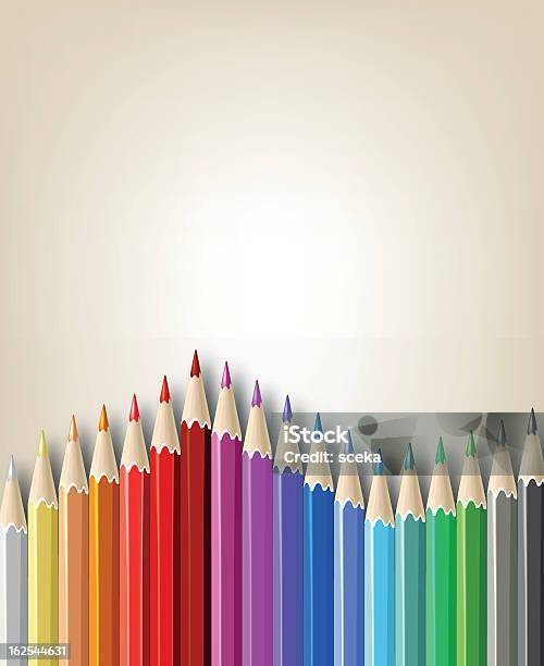 Kolorowe Ołówki - Stockowe grafiki wektorowe i więcej obrazów Alfabet - Alfabet, Białe tło, Biały