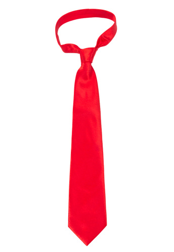 Red necktie isolated on white