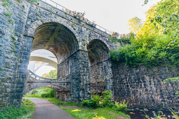 istock Victorian railway stone viaduct with iron braces 1625475317