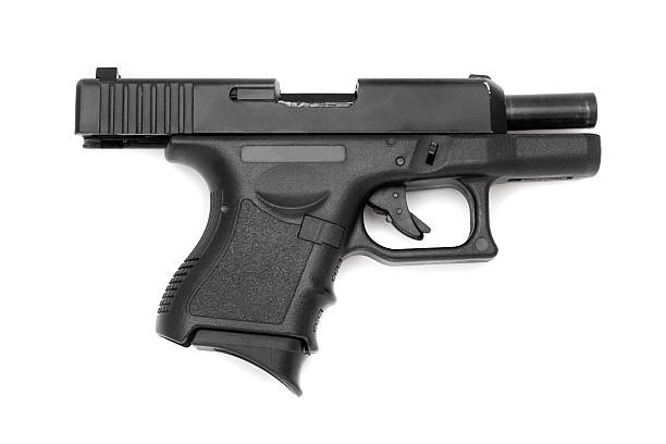 istock Black gun isolated on white background 162547560