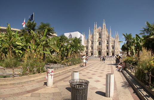 The Duomo of Milano in strong, Summer sunshine
