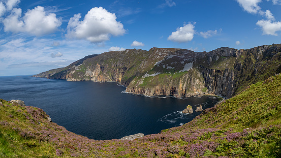 Slieve League (Sliabh Liag) Sea Cliffs on the Wild Atlantic Way in Donegal on a sunny day