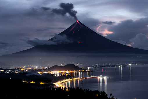 Mayon Volcano at the southeastern Luzon,Bicol,Lagazpi Bay,Albay province,Philippines.