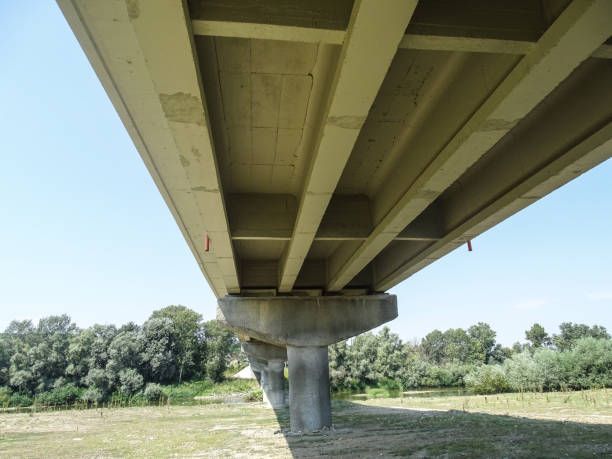 istock Bridge over the river Somes in Maramures county, Romania. View from under the bridge 1625543155