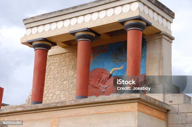 Knossos Palace Ruins Stock Photo - Download Image Now - Knossos, Minotaur, Ancient