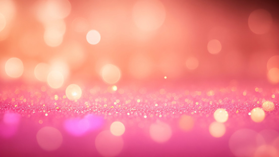 gold and pink glitter vintage lights background, defocused, bokeh