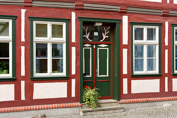 istock Beautiful Door in Timber Framing 162566609