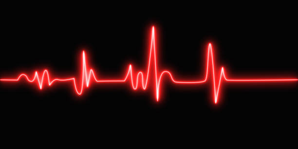 istock Bright neon red heart cardiogram line. Electrocardiogram show heart beat line. cardiogram, Heart pulse. Heartbeat pulse rate graph 1625687856