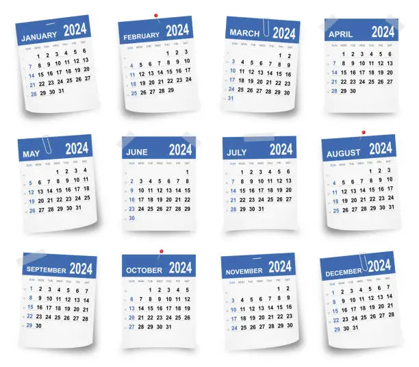 Vector illustration of Calendar 2024