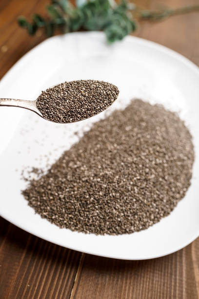 istock Raw black quinoa seeds on plate and spoon 1625712105