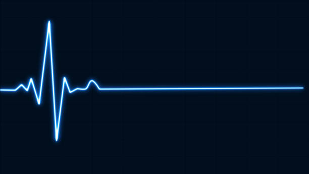 istock Glowing neon blue Heartbeat pulse line rate graph. Electrocardiogram show heart beat line. cardiogram, Heart pulse. Medical laboratory concept 1625718614