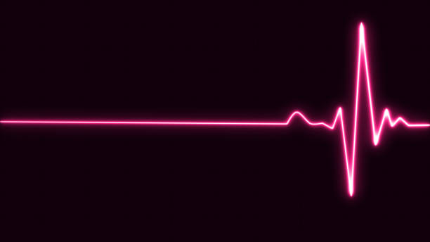 istock Glowing neon purple Heartbeat pulse line rate graph. Electrocardiogram show heart beat line. cardiogram, Heart pulse. Medical laboratory concept 1625719124