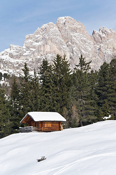 istock Small Mountain Hut with Dolomites in the background 162572406