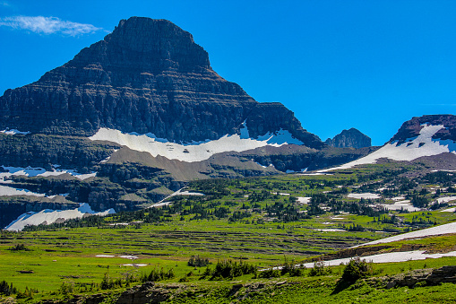 A side view of Clements Mountain at Glacier National park