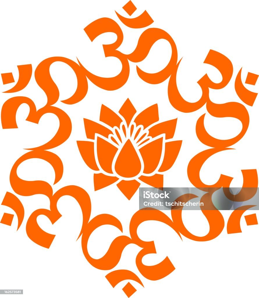 OM - Lotus OM - Lotus - vector image - isolated on white background Alternative Lifestyle stock vector