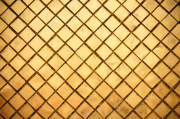 istock Vintage Golden tiles background 162573655