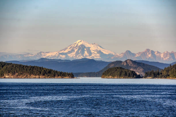 Mt Baker A view of Mt Baker from San Juan Island, Washington mt baker stock pictures, royalty-free photos & images