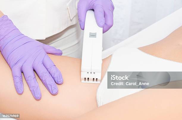 Close Up Of Laser Epilation Treatment Stock Photo - Download Image Now - Human Groin, Hair Removal, Electrolysis