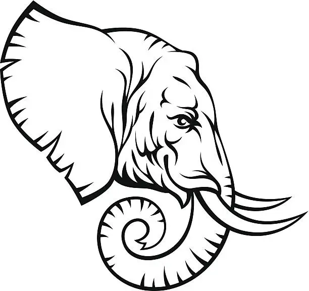 Vector illustration of Elephant head