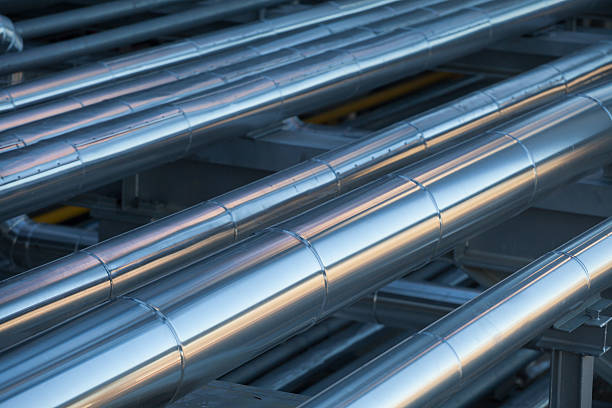 istock Insulation in Oil Refinery Steel Piping system 162577999