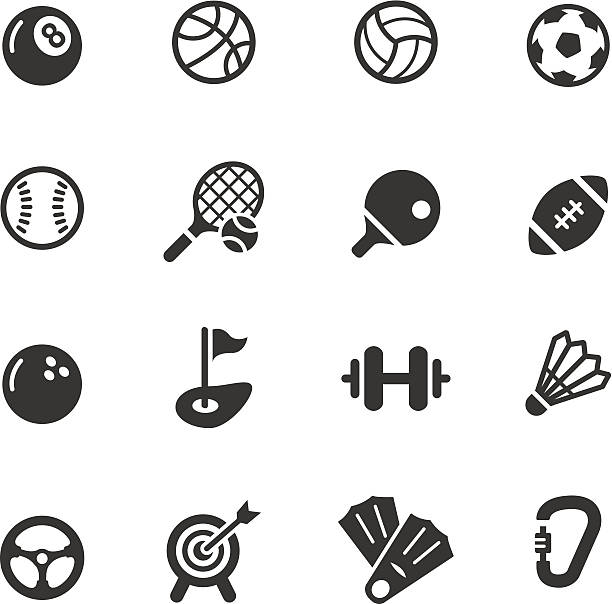 ilustraciones, imágenes clip art, dibujos animados e iconos de stock de basic-iconos de deporte - bádminton deporte