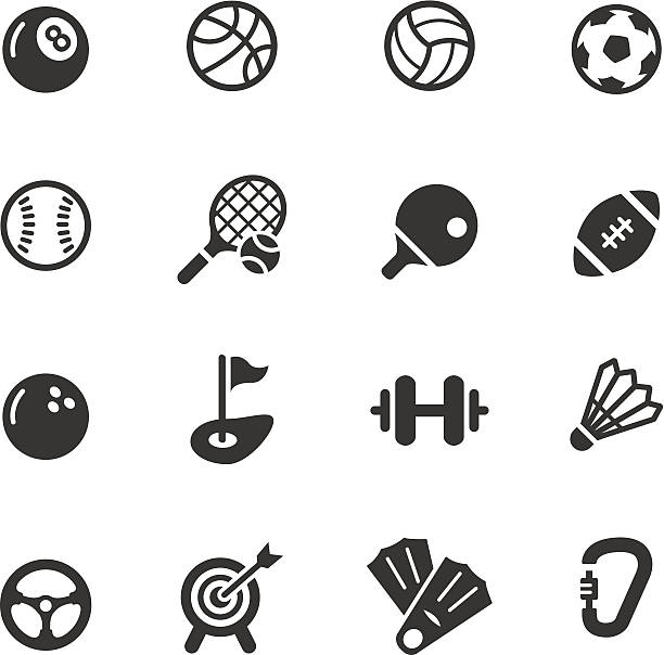 illustrazioni stock, clip art, cartoni animati e icone di tendenza di basic-icone di sport - sports
