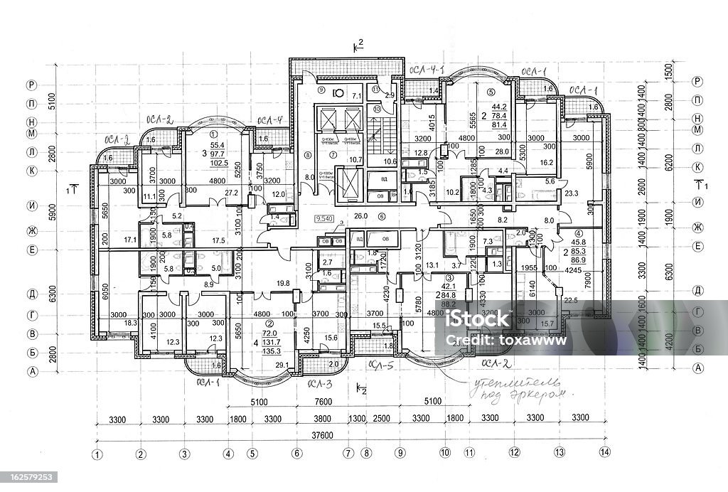 construction architecturale plan de l'étage - Photo de Plan d'architecte libre de droits