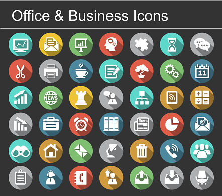 Vector office and business icon set