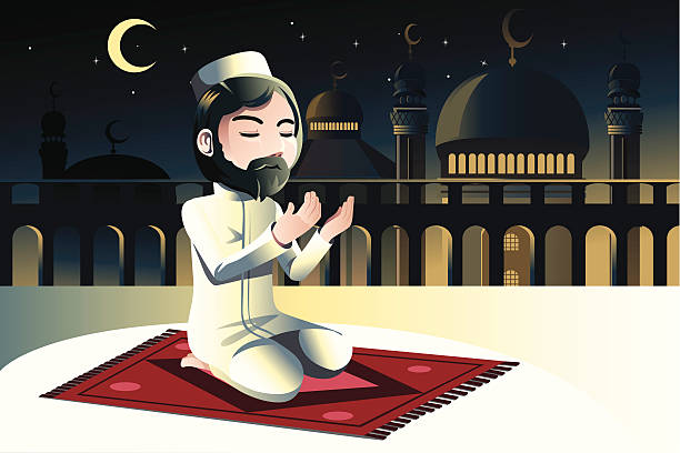 ilustrações de stock, clip art, desenhos animados e ícones de muçulmanos rezar - vector solitude spirituality contemporary