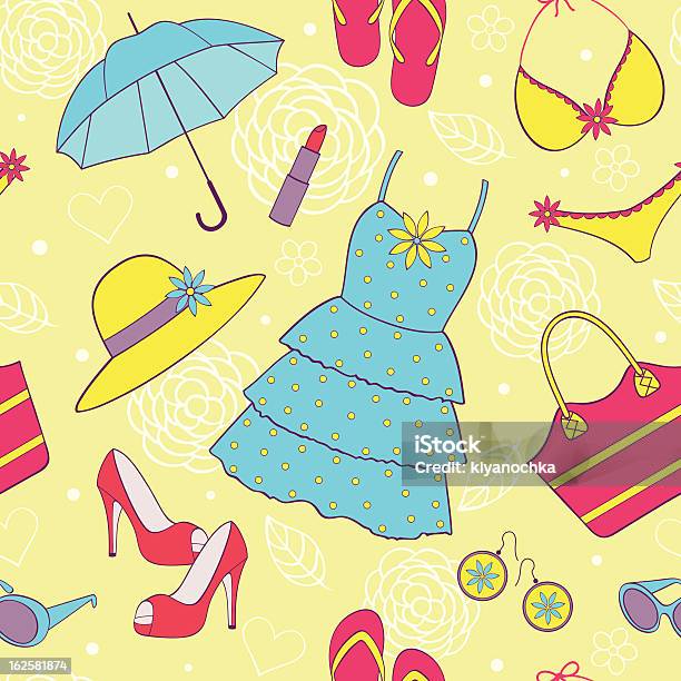 여름 여성 의류 가방에 대한 스톡 벡터 아트 및 기타 이미지 - 가방, 개성-개념, 개인 장식품