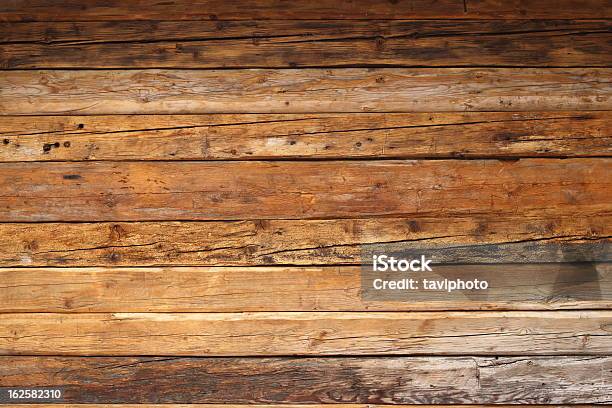 Wood On A Cabin Stock Photo - Download Image Now - Antique, Backgrounds, Beige