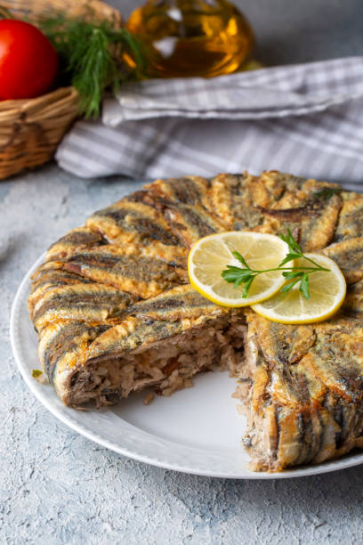 istock Anchovy pilaf (hamsi pilav), Turkish cuisine, Black Sea specialty (Turkish name; hamsili pilav) 1625833404