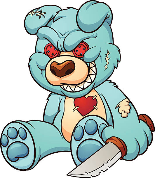 Evil Teddybear Stock Illustration - Download Image Now - Teddy Bear, Evil,  Cartoon - iStock