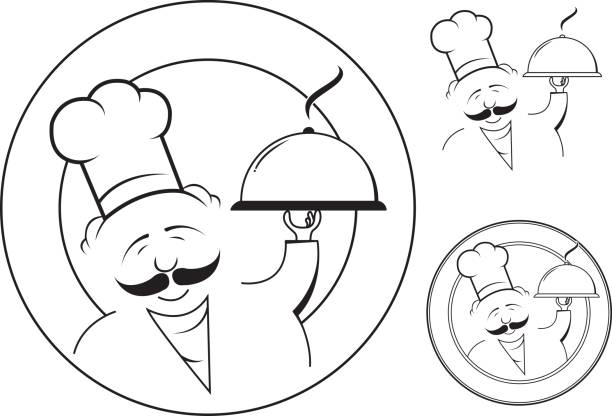 ilustraciones, imágenes clip art, dibujos animados e iconos de stock de cook de historieta - chef italian culture isolated french culture